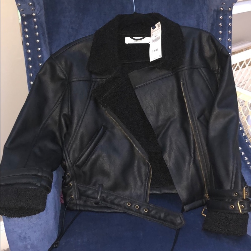 Zara faux leather cropped jacket - Picture 5 of 7